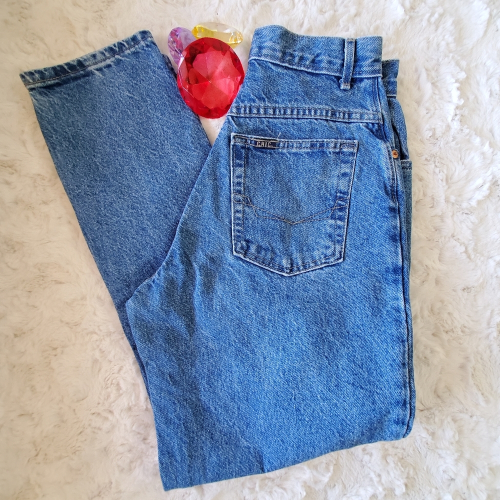 VINTAGE Chic Mom jeans HIGH rise size 6P retro 80s - Picture 6 of 10